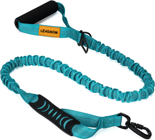 6FT Heavy-Duty Elastic Bungee Dog Leash with Shock Absorption, Padded Comfort Handle, and Traffic Control Handle for Medium and Large Dogs - Ideal for Training